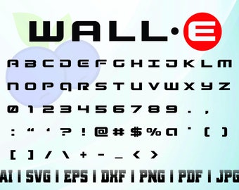 wall e font svg ttf instant download