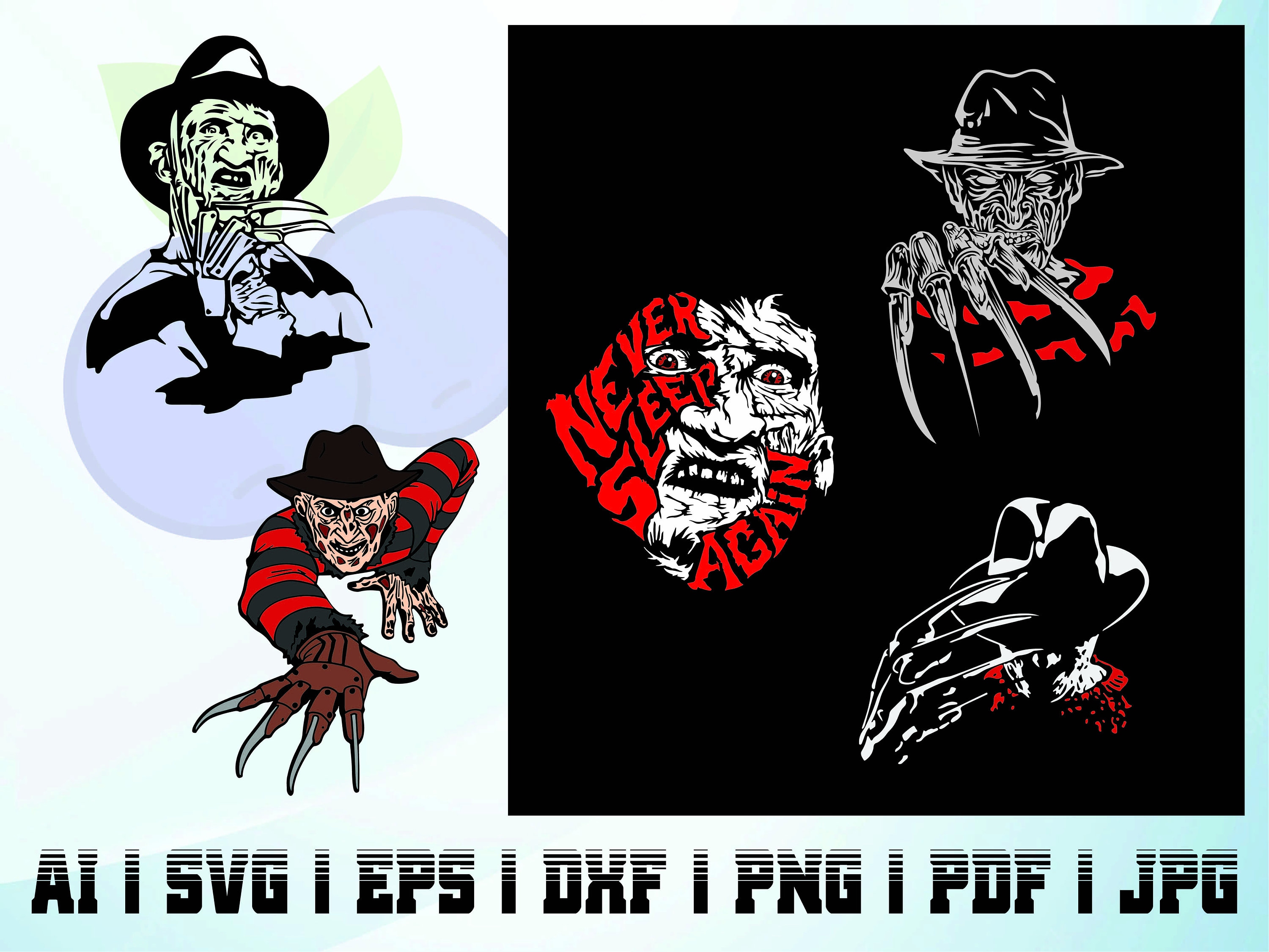 Freddy Krueger Svg Cricut Silhouette Png Scary Movie Halloween Etsy
