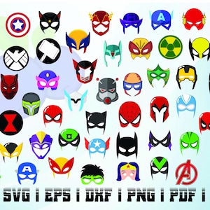 50+ Avengers svg Clipart Masken Gesicht Bundle Kit sofortigen Download