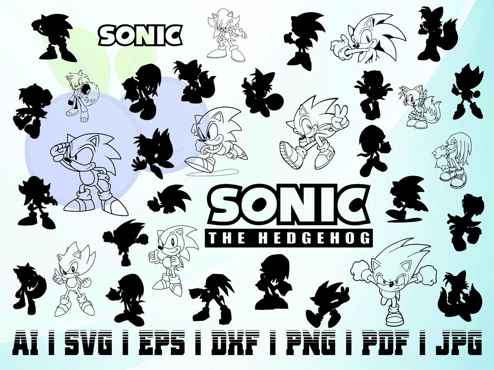 Sonic the Hedgehog Svg Silhouette Solid Background Vector - Etsy UK