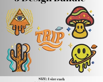 Magical Embroidery Design Bundle, Psychedelic Trip, Third Eye (Digital Download)