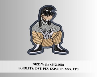 Perro Dog Tumbado embroidery design, made for hats and flats.