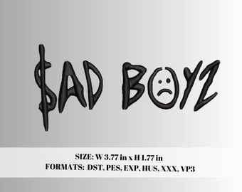 Sad Boyz Junior H embroidery design, made for hats and flats.