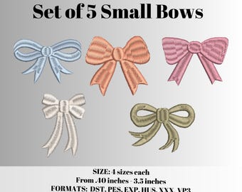 Small Bows Embroidery Design, Coquette Mini Bows (Digital Download)