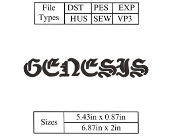 Peso pluma Genesis album embroidery design file