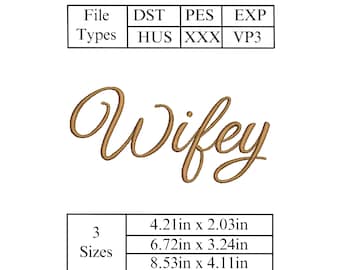 Elegant Wifey embroidery design file