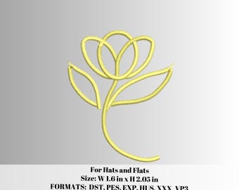 Daisy minimalist embroidery design, made for hats and flats. Daisy Spring