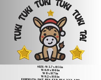 Tuki Tuki Ta embroidery file hoodie sweater christmas donkey burro Mi Burrito Sabanero xmas