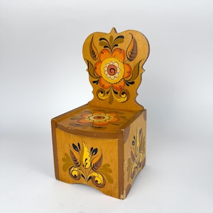 Folk Painted Wooden Salt Box