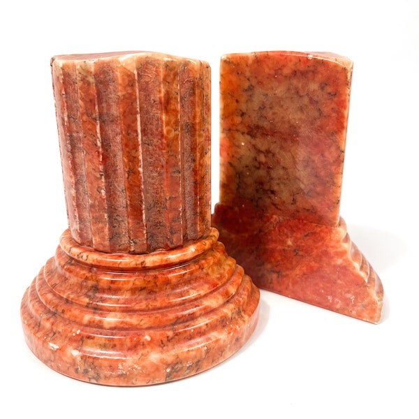 Red Alabaster Column Bookends