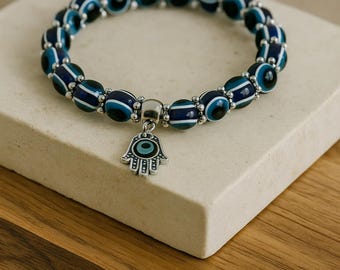 Evil Eye Hamsa Bracelet: Altar Blessed Spiritual Protection Jewelry