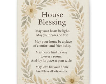 House Blessing Canvas: Watercolor Floral Family Wall Art