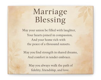 Marriage Blessing Canvas: Watercolor Floral Wedding Keepsake
