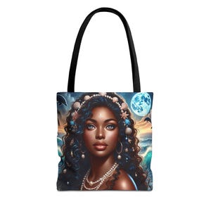 Yemaya Goddess Tote Bag - Divine Feminine Canvas Tote Bag