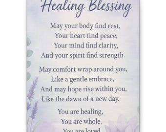 Healing Blessing Canvas Art: Lavender, Lotus, Spiritual Décor