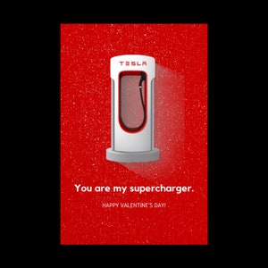 Tarjeta de San Valentín inspirada en Tesla, Eres mi postal del Día de San Valentín sobrealimentador, Tarjeta divertida para él o ella, Tarjeta Tesla, Regalo de Tesla