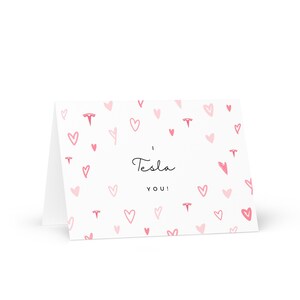 Carte de Saint-Valentin inspirée de Tesla, carte de Saint-Valentin Tesla, carte amusante pour lui, cadeau Tesla, cadeau pour le propriétaire de Tesla