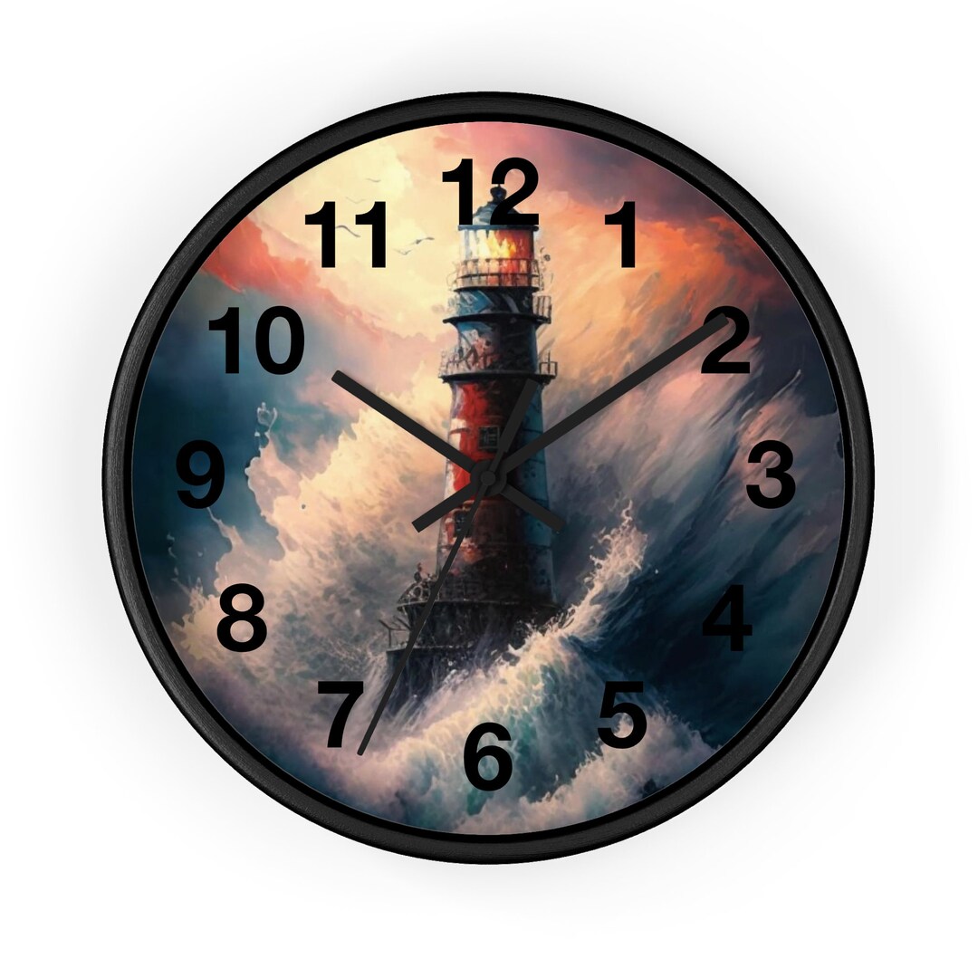Lighthouse Wall Clock Etsy