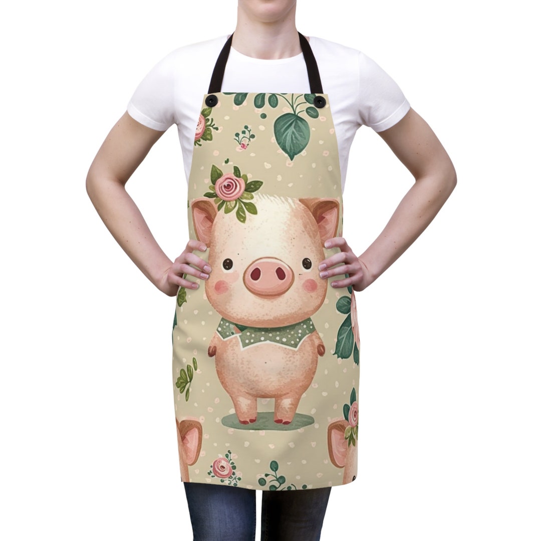 Apron Original pigly Artwork Apron, Barbeque Apron, Cooking Apron, Cute Pig Gifts, Adorable Pig