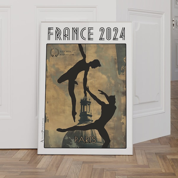 Contemporary Dance Poster in Paris, France 2024  - Elegant Duo on an Urban Canvas