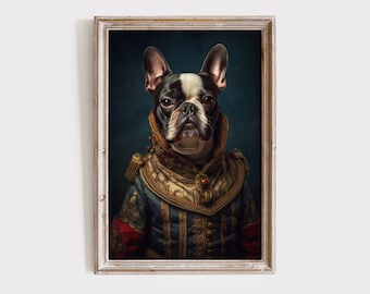 Bulldogportret: speelse muurdecoratie, humoristisch dierenschilderij