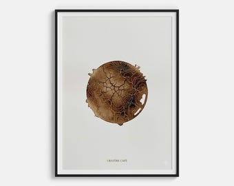 Poster Crater Coffee Moon - Macro superficie caffè e stampa artistica Espresso Moon - Decorazione murale Caffeine Galaxy per caffetteria