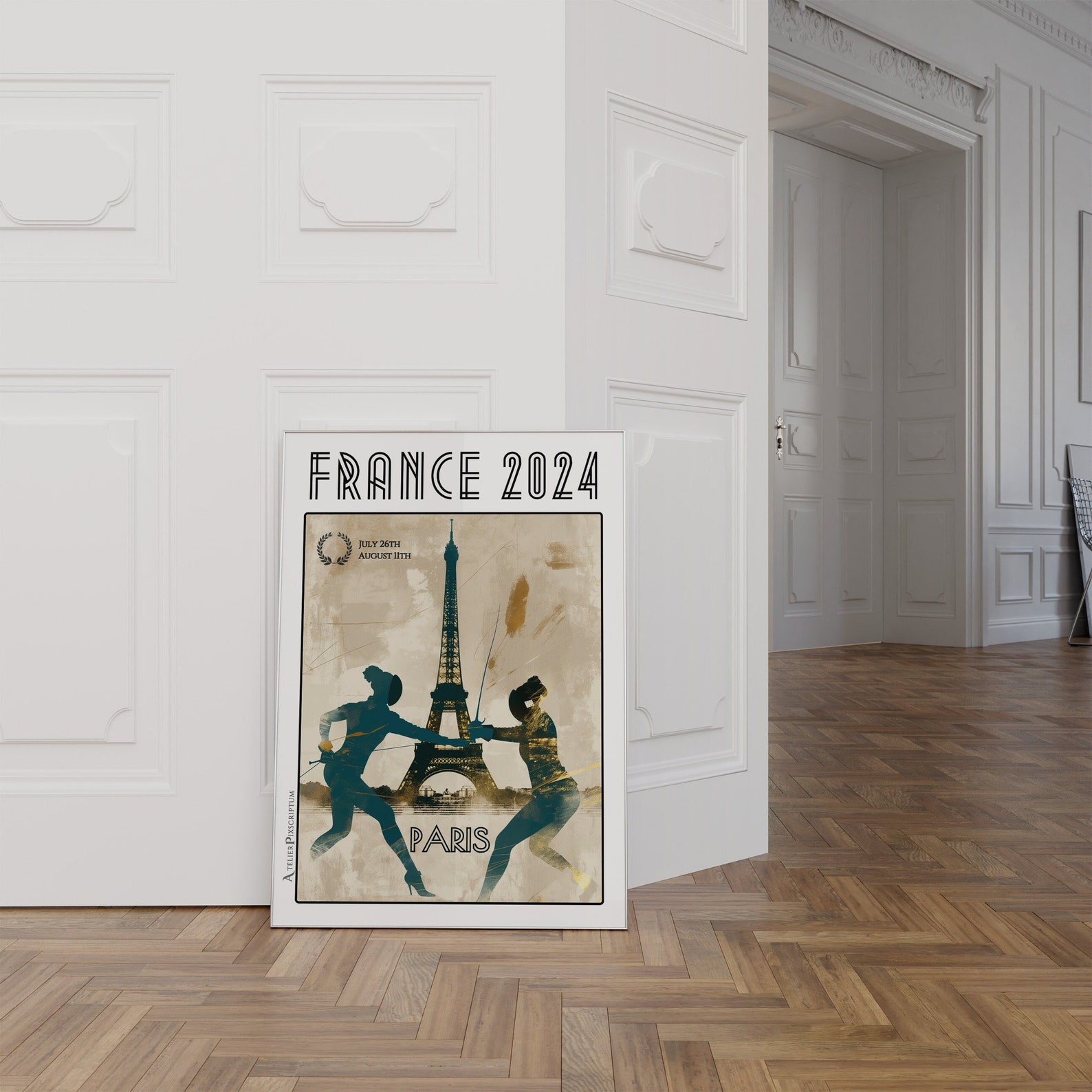 Fancing Poster Paris France 2024 Women's Fencing Poster - Sporting Competition Art ...