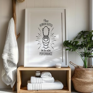 Arte imprimible para el baño, letreros para el baño, decoración del baño, impresión divertida, arte imprimible, decoración de granja, arte de pared grande, arte imprimible