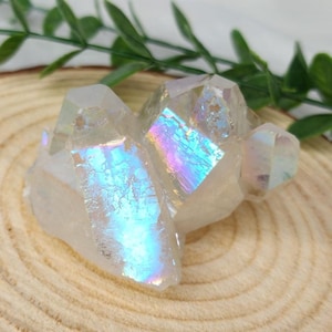 Angel Aura Quartz Raw Cluster Rainbow Aura Crystal Cluster