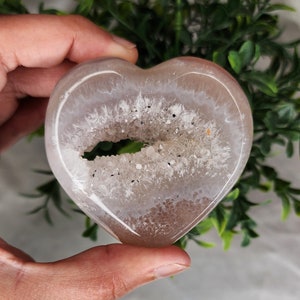 Druzy Agate Pink Crystal Heart | Love You Gifts | Heart Gifts | Love Crystals | Valentines Gift | Self Love Heart Decor