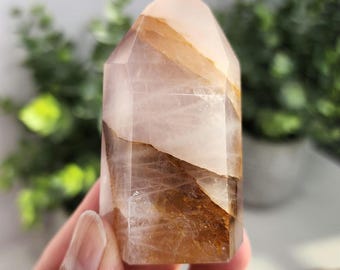 Small Rose Quartz Golden Healer Tower #RQGH3