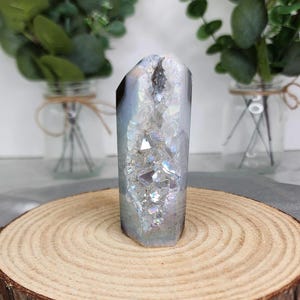 Angel Aura Quartz Druzy Agate Tower Rainbow Aura Quartz Points #AAT2