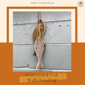 Distressed Fish Rope Wall Hanging
