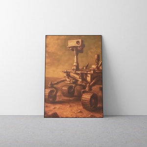 Renaissance Mars Rover Oil Painting in Chiaroscuro Style