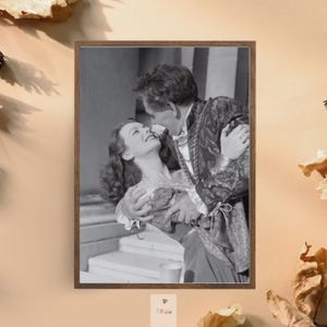 Timeless Romance” – Vintage Black & White Renaissance Couple Wall Art Print