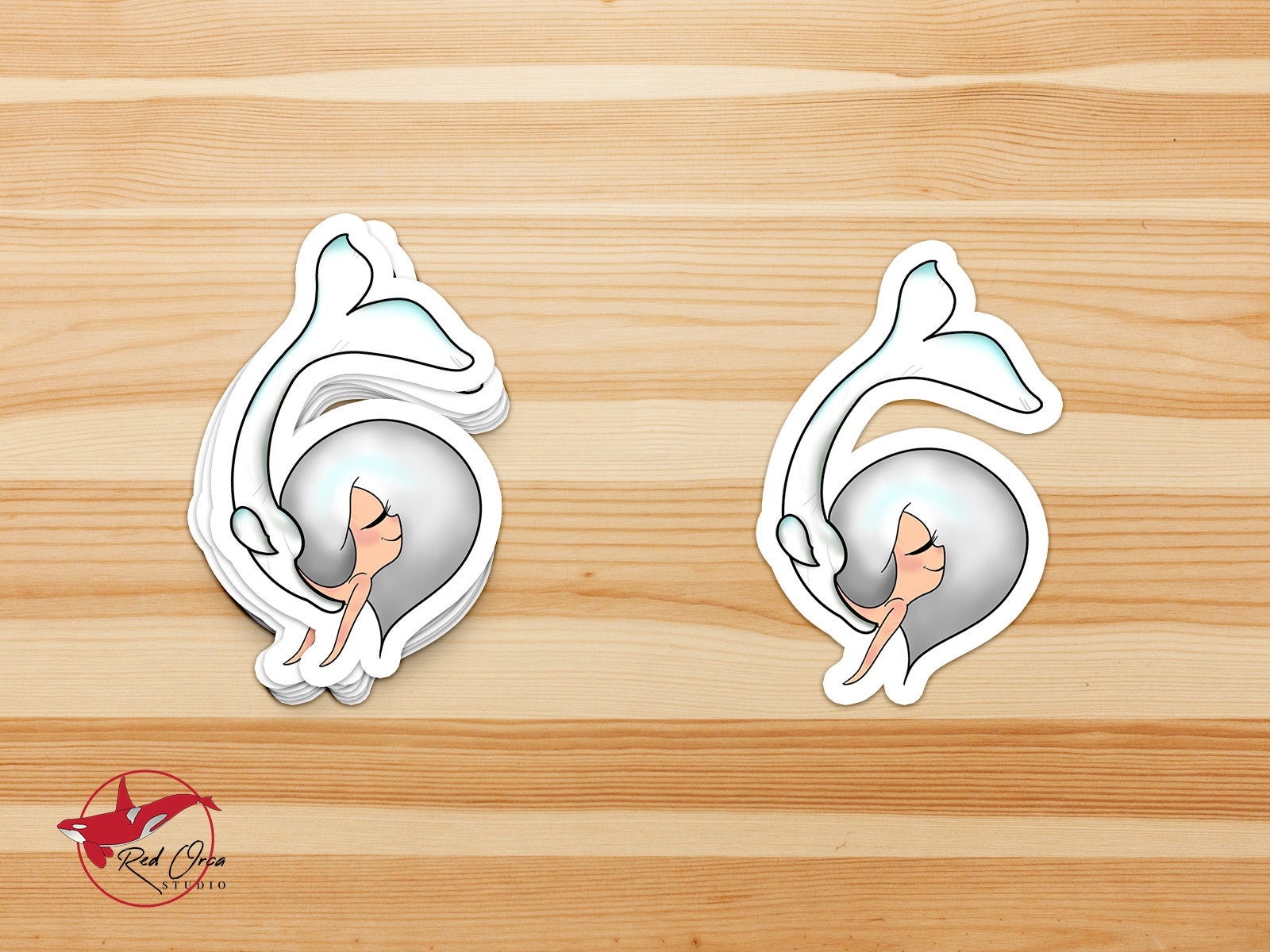 Beluga Mermaid Sticker - Etsy