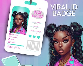 Editable Viral ID Badge Template: Custom Name Tag (Digital Download)