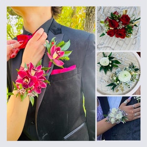 Custom Silk Floral Corsage and Boutonniere Set - Capture the Fresh Flower Look!