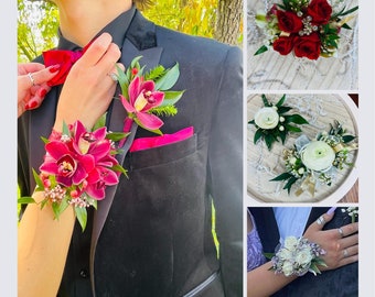 Custom Silk Floral Corsage and Boutonniere Set - Capture the Fresh Flower Look!