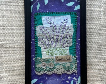 Carefree Soul - Framed Hand Embroidered Flowers - Shadow Box - Slow Stitched