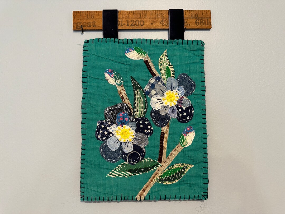 Slow Stitched Wall Hanging Hand Stitching Fabric Art Etsy