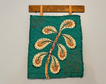 Fall Leaves - Slow Stitched Wall Hanging - Hand Stitching - Fabric Art
