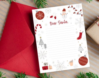 Letter to Santa Printable Kids Letter to North Pole Dear Santa Print at Home