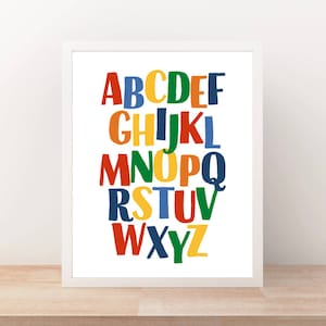 ABC Print: Primary Colors Alphabet Wall Art (Digital Download)