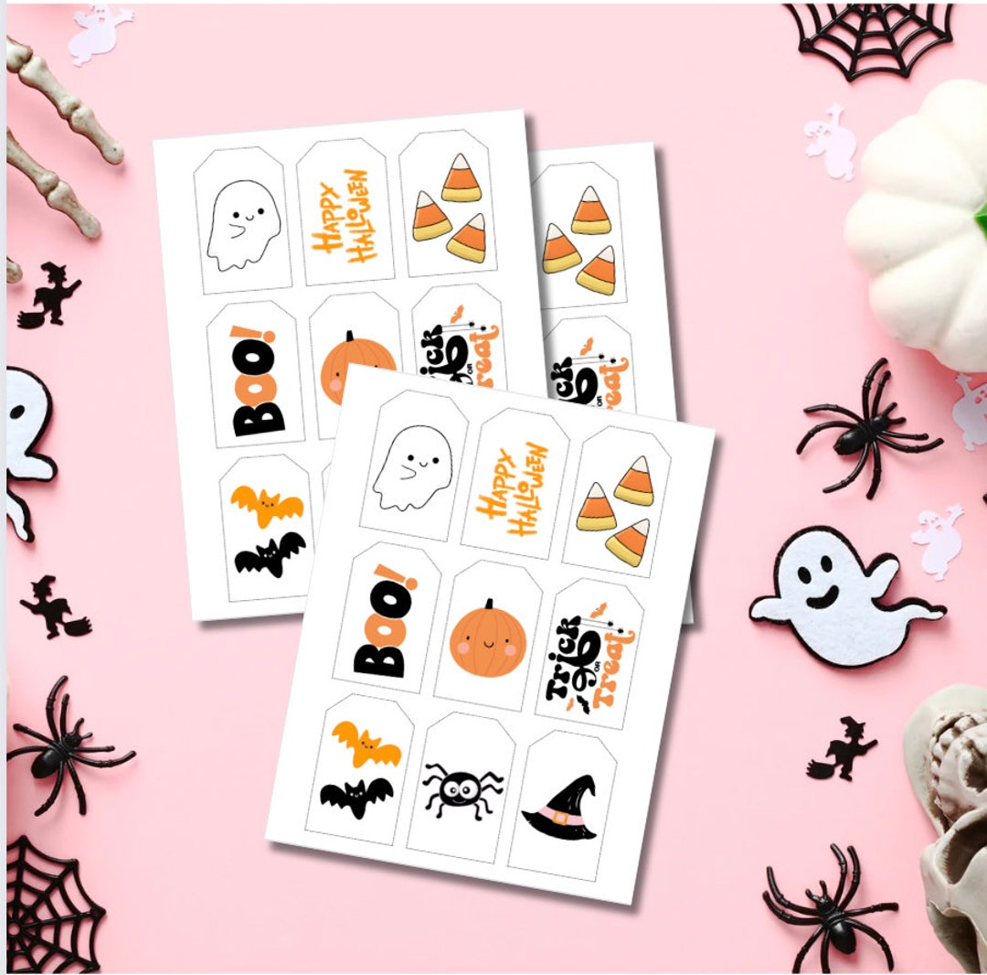 Halloween Treat Bag Tags Printable Gift Tags Printable Trick - Etsy