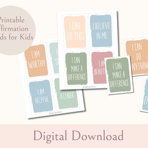 Druckbare Affirmationskarten für Kinder, Motivationskarten, Positivität und Achtsamkeit, Affirmationsstation, Klassenzimmer-Downloads
