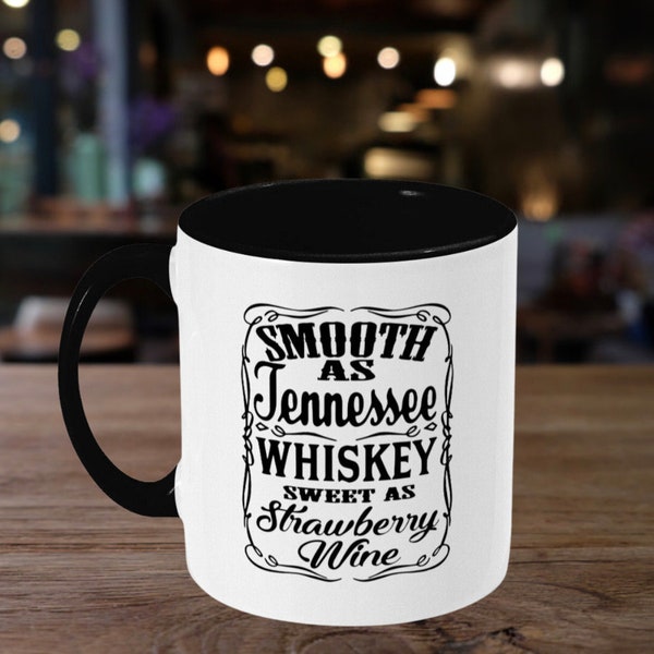 TENNESSEE WHISKEY MUG, Nashville Mug, Country Music Mug, Strawberry Wine, Country Music Gift, Cowboy, Cowgirl, Made In England