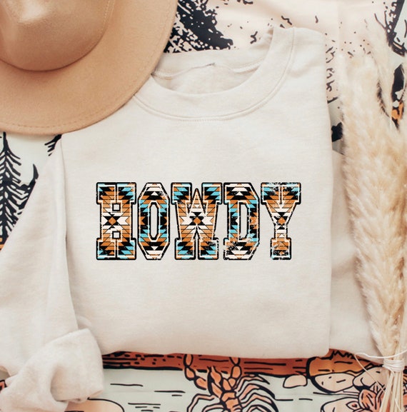 SUETER HOWDY AZTEC Jersey vaquero Jersey azteca Hola Vibraciones occidentales Etsy Mexico
