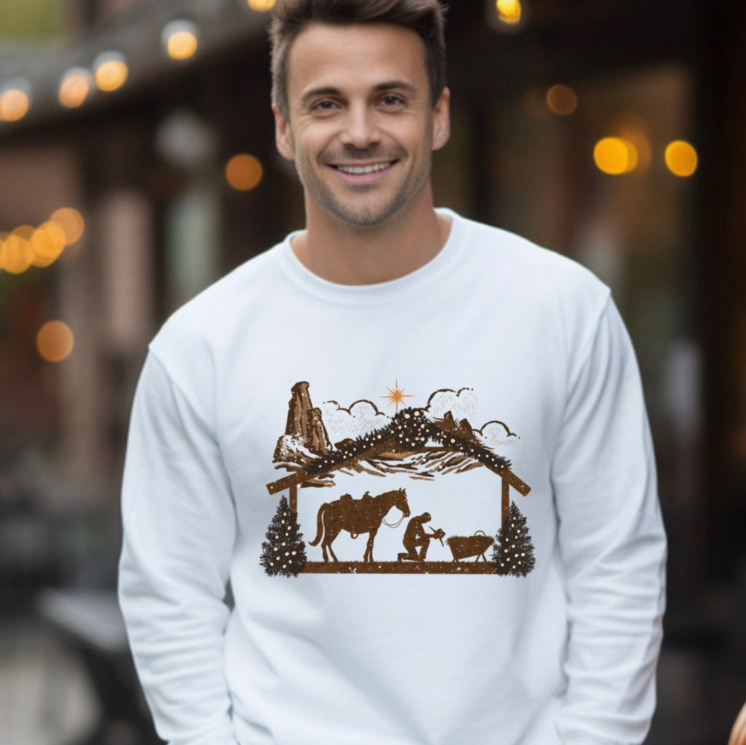 COWBOY PRAYING CHRISTMAS Sweater, Cowboy Christmas, Cowgirl, Country