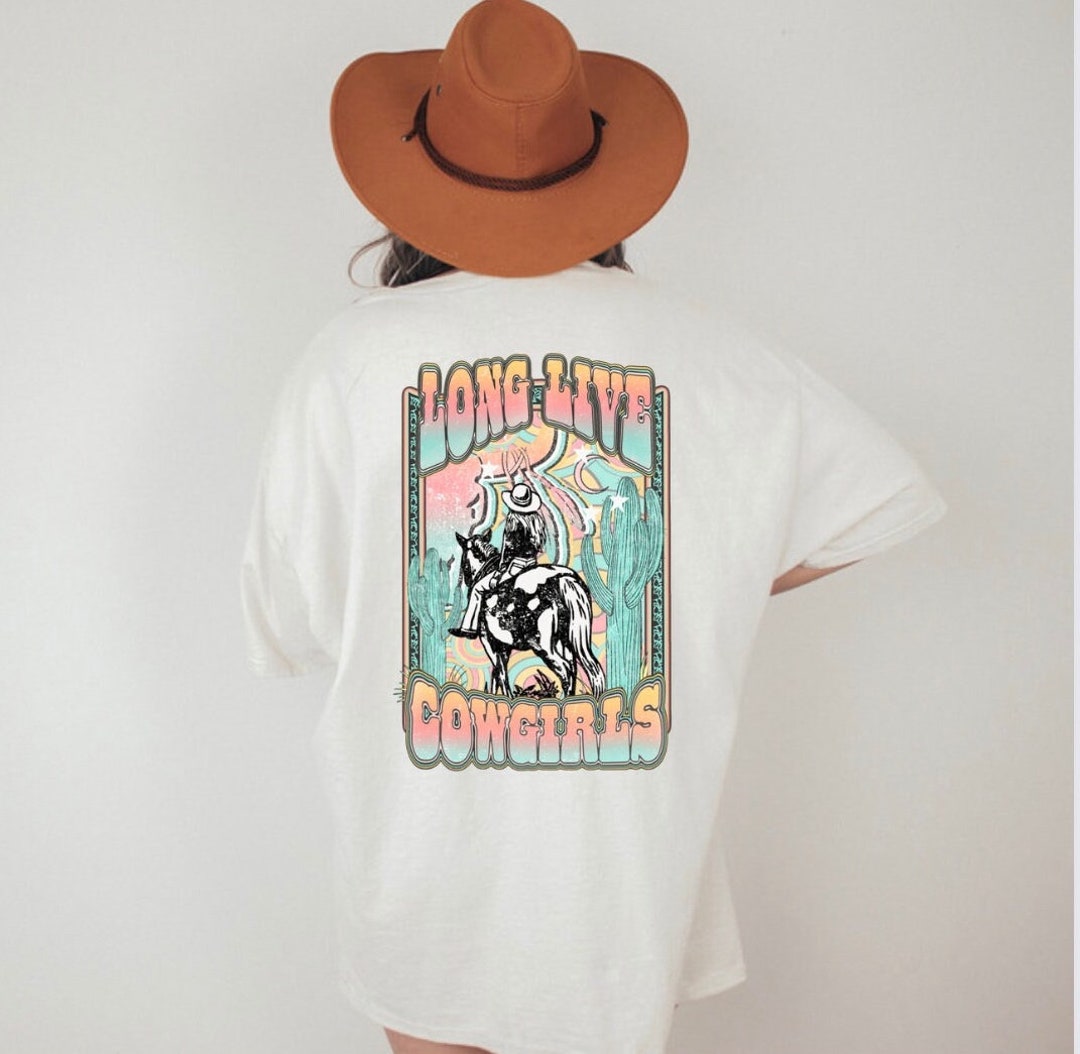 Long Live Cowgirls Oversized Tee - White / Red